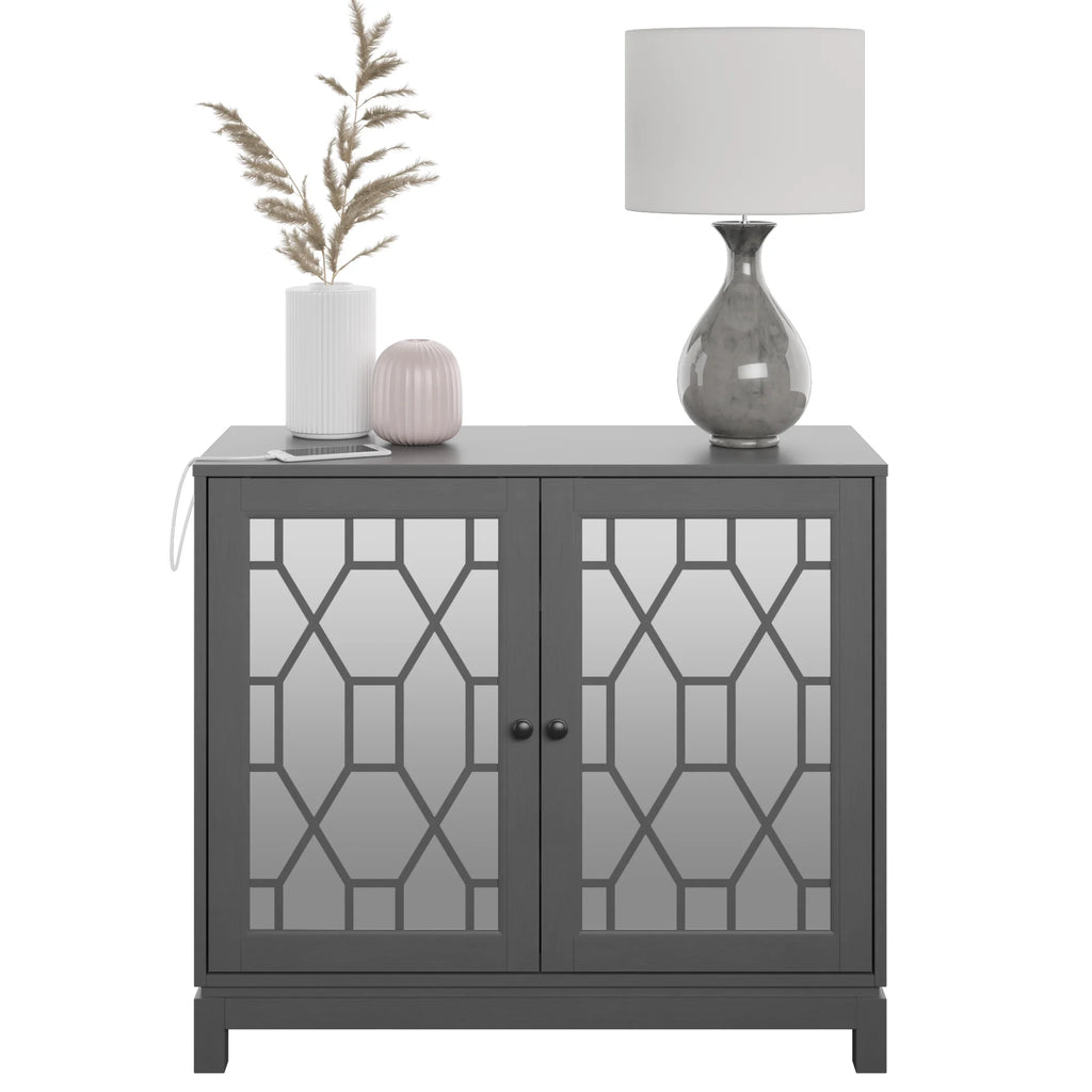 Accent Cabinet with USB Charging Ports and Mirrored Doors Z276