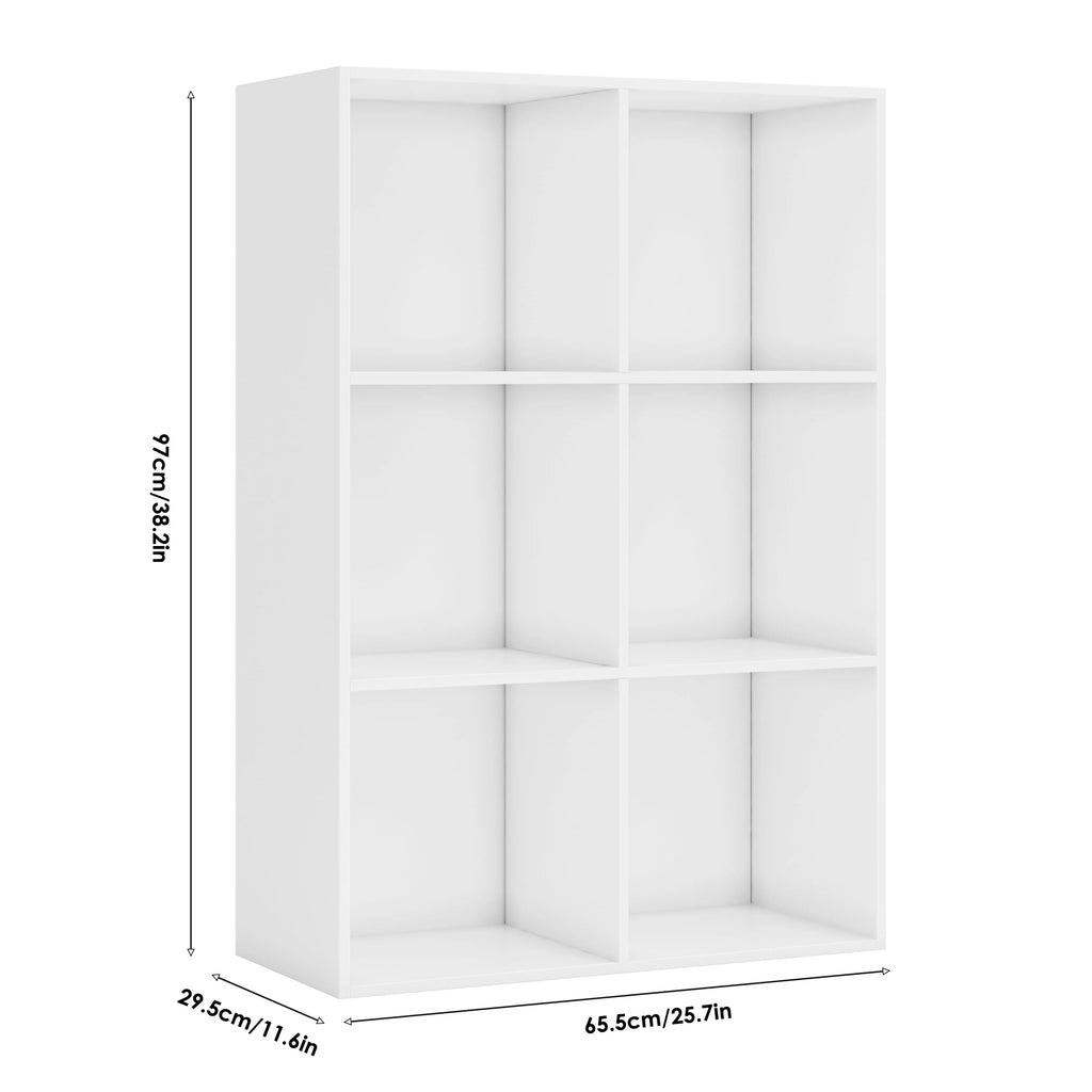 White 6 Cube Bookcase Storage Cabinet B577