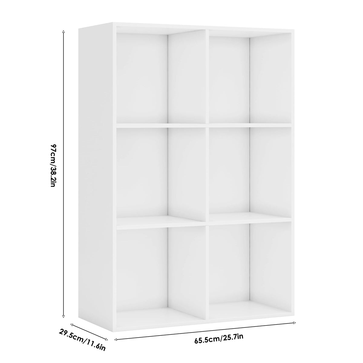 White 6 Cube Bookcase Storage Cabinet B577